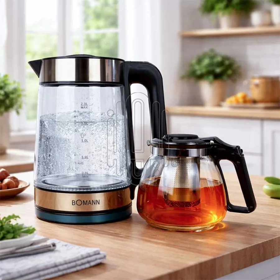 غلاية وسماور شاي مزدوج كهربائي