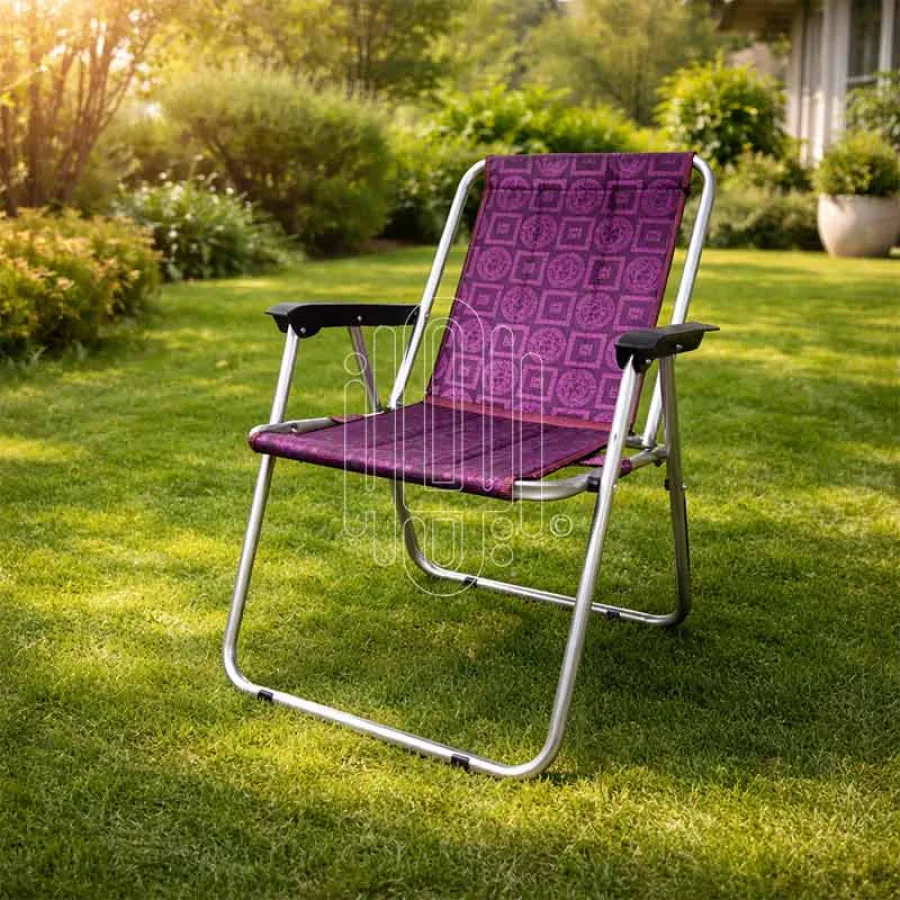 كرسي سفاري محمول من الكتان قابل للطي