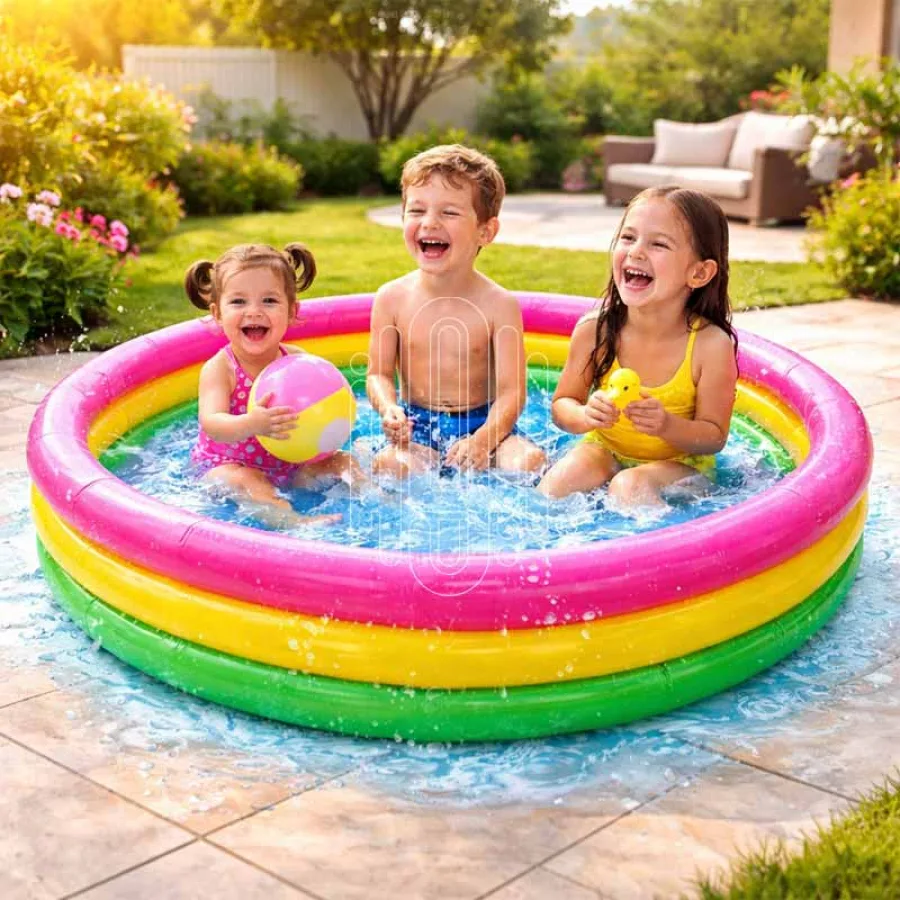 مسبح دائري ملون قابل للنفخ