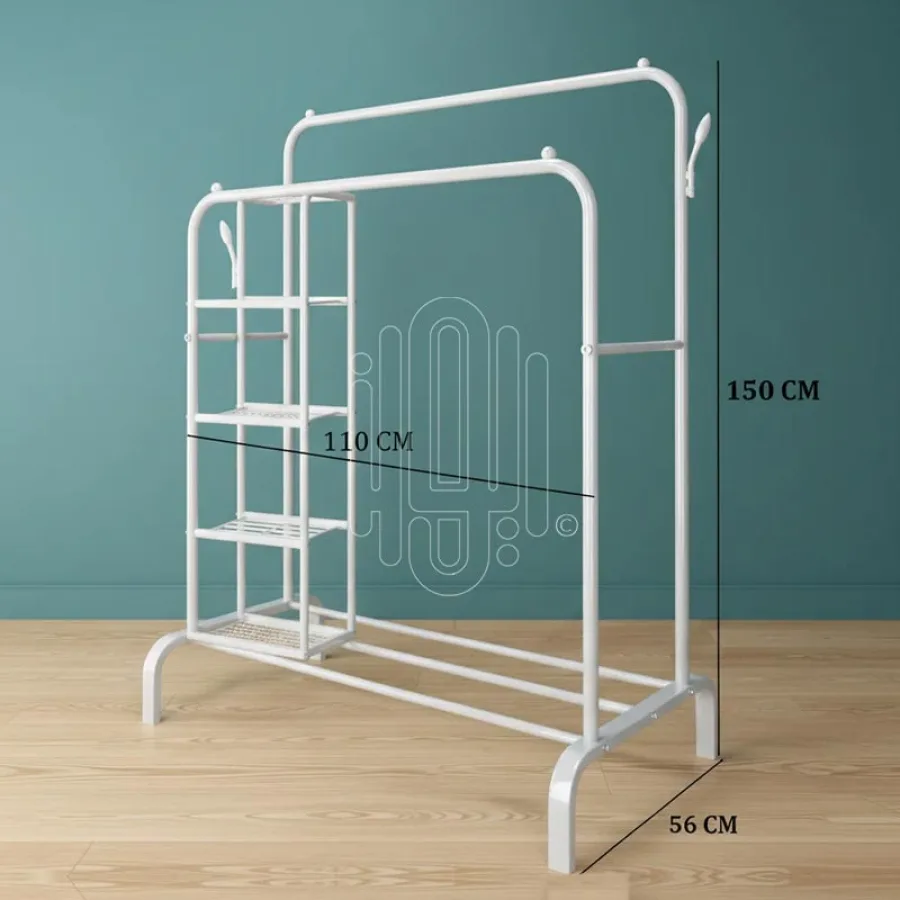 ستاند مزدوج للملابس وديكور شتلات الحدائق معدن متعدد الاستخدام