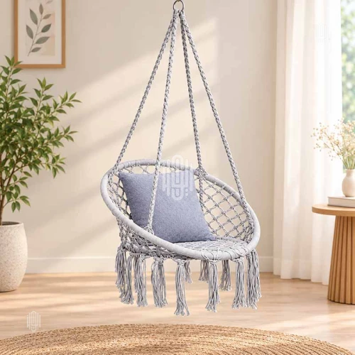 صورة مصغرة لـ مرجوحة مكرمية معلقة تصميم شبكي